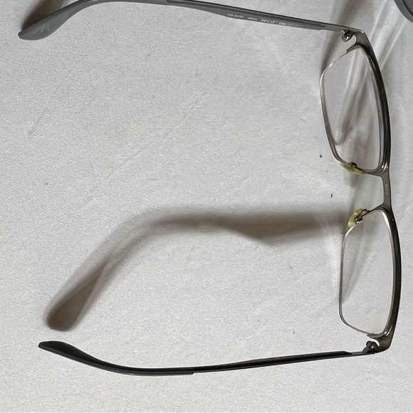 Ray-Ban silver rimless eyeglasses gray arms rubber at ends Rx lens installed - Picture 3 of 9